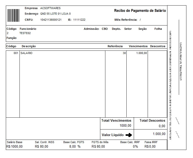 Emissor de recibo e Contra cheque